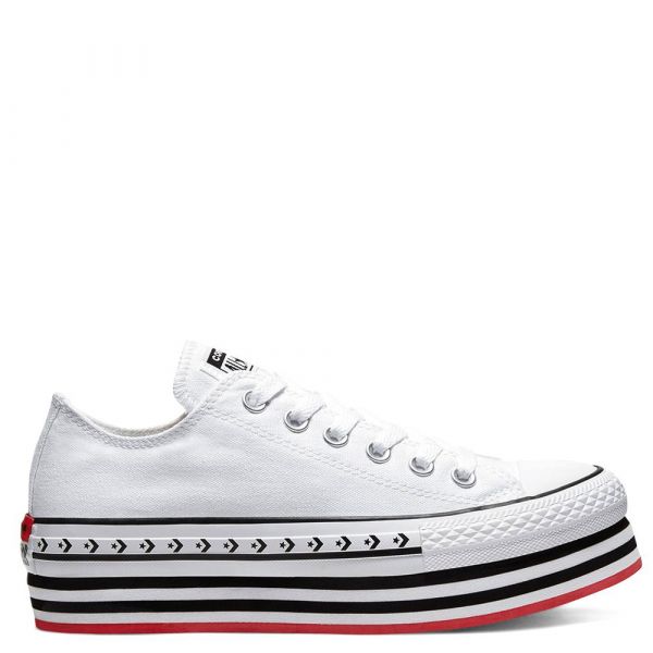 Converse Ctas Platform Layer Ox White/Black/White Low