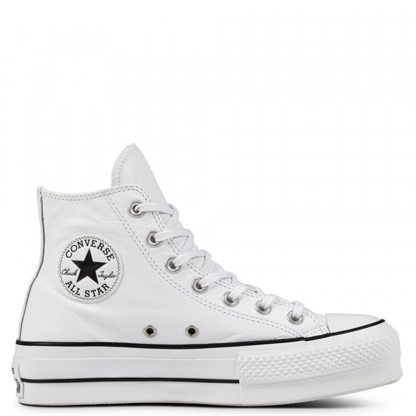 Converse All Star Leather Platform (White)