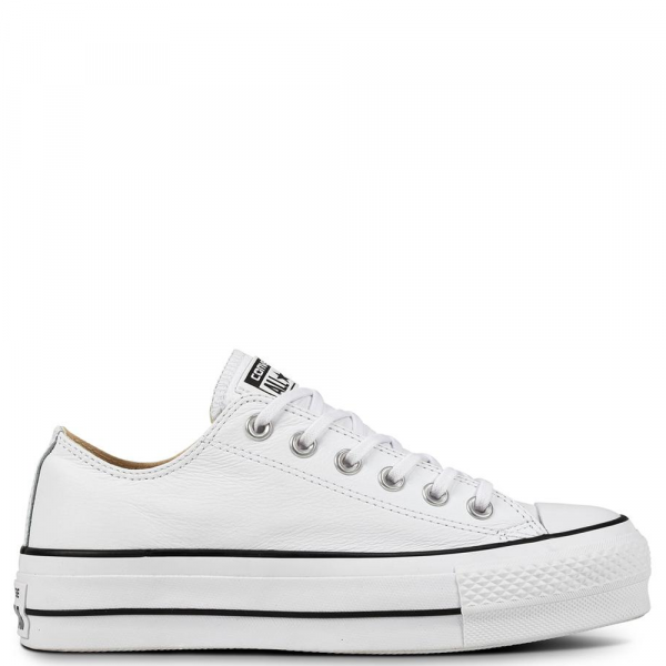 Converse All Star Leather Platform Low (White)