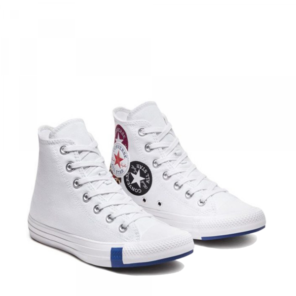 Converse Ctas Hi White/Rush Blue/Rose Maroon