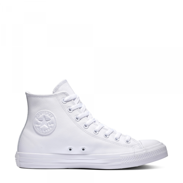 Converse All Star Leather White Monochrome High