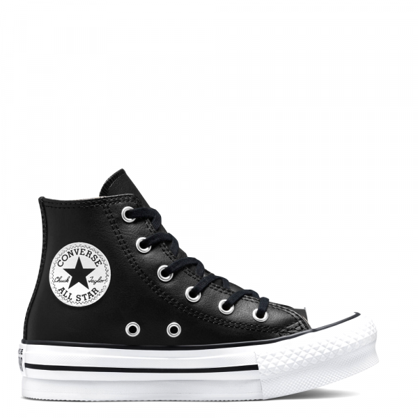 Converse All Star Lift Platform Leather High Black Kids