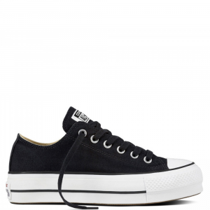 Converse All Star Canvas Platform Low (Black/White)