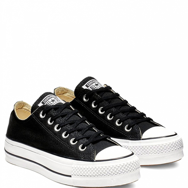 Converse All Star Canvas Platform Low (Black/White)