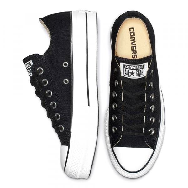 Converse All Star Canvas Platform Low (Black/White)