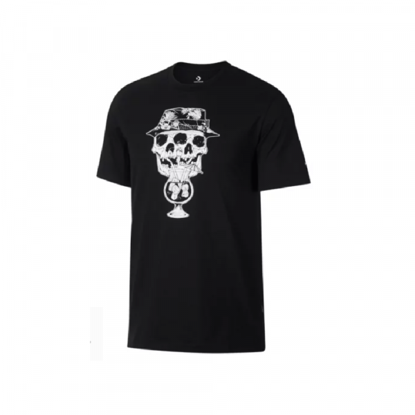 Palm Print Skull Tee  Black