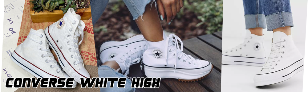 Белые высокие кеды Converse